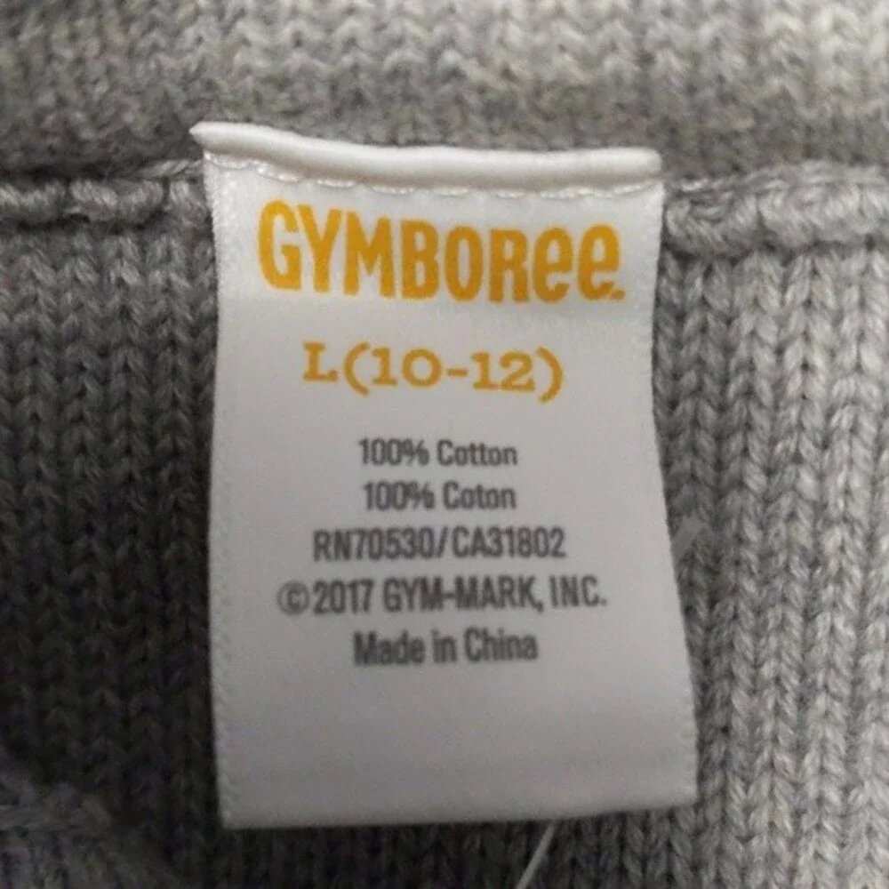 NWT Gymboree Boy’s Grey Striped Pullover Mock Neck Sweater Size L (10-12)